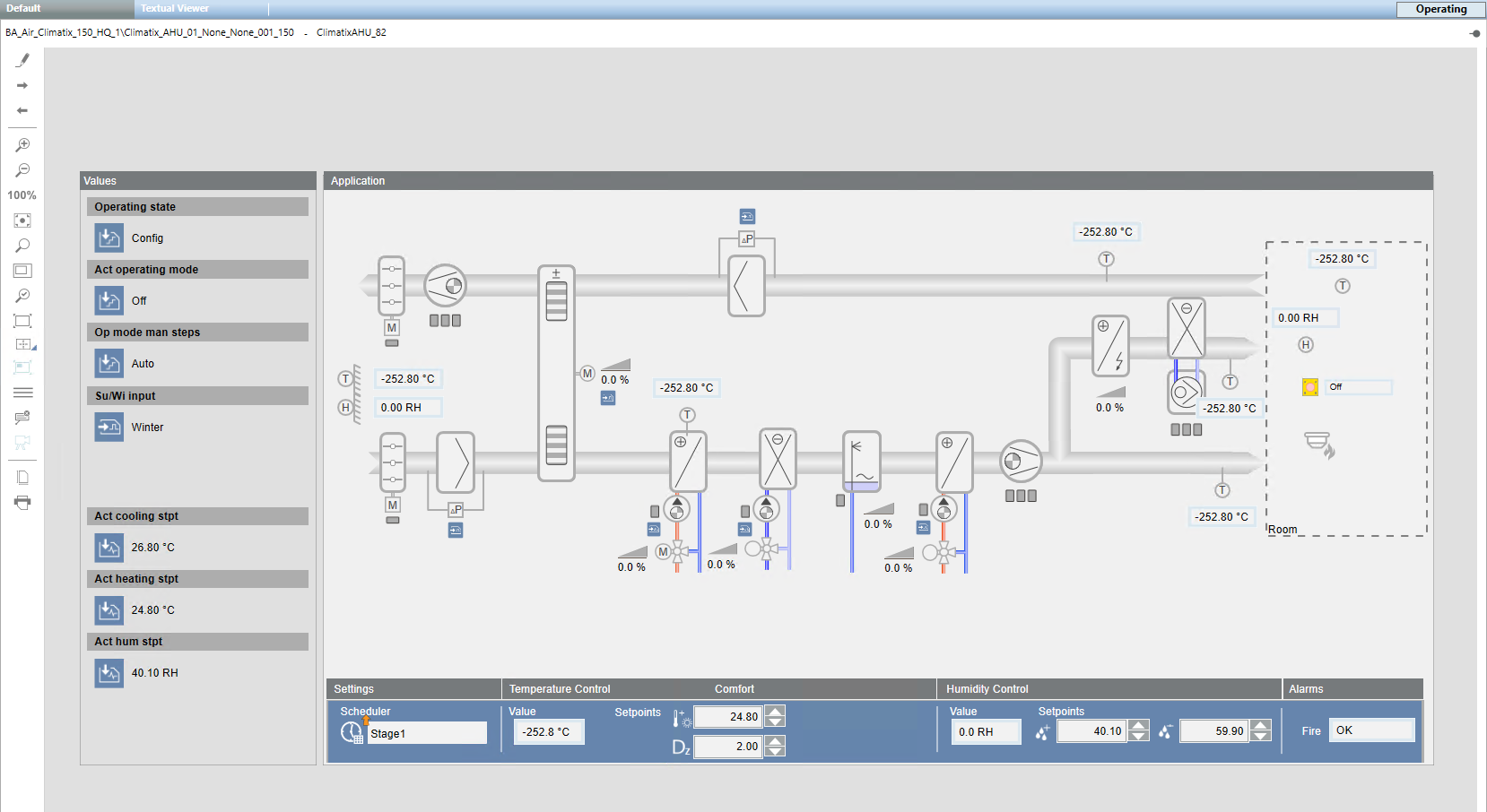 Values and Control Equipment as Provided by the Desigo CC Graphic Template